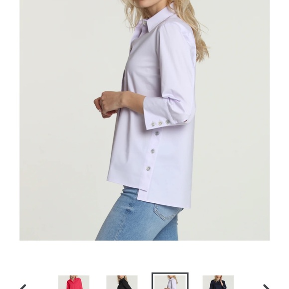 Pink blouse with side buttons - Picture 2 of 5